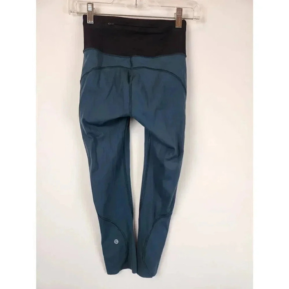 Lululemon Run The Day Crop Leggings Blue Size 2 - Picture 2 of 8